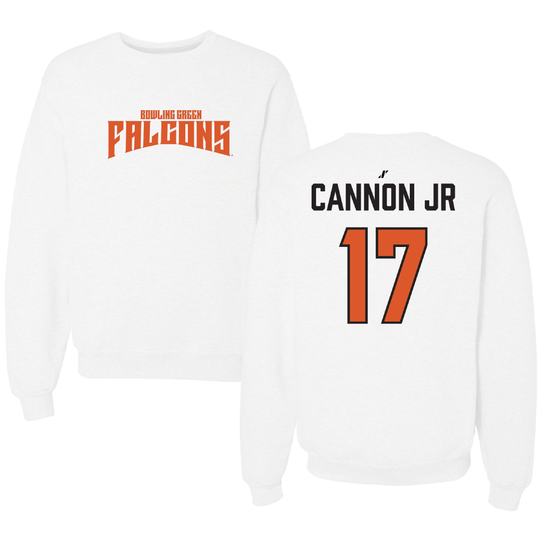 Bowling Green State University Football White Classic Crewneck - #17 Mark Cannon Jr