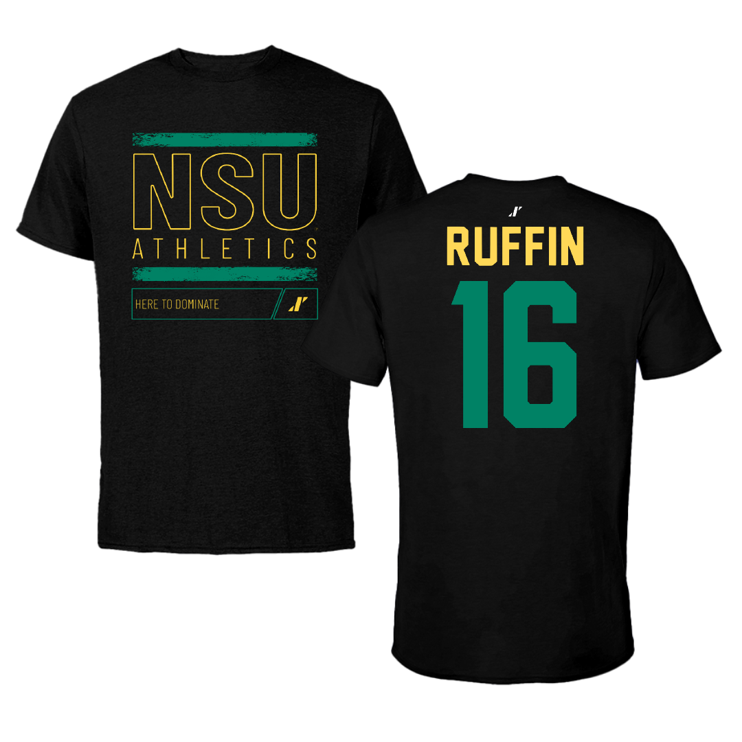 Norfolk State University Football Black Dominate Performance Tee - #16 Christian Ruffin