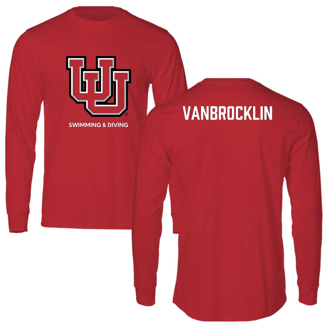 University of Utah Swimming & Diving Red Block Performance Long Sleeve - Evan VanBrocklin