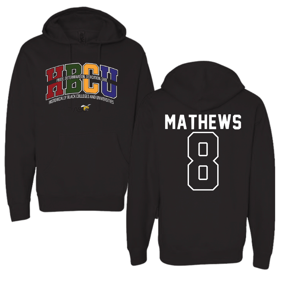 Alabama State University Soccer Black HBCU Hoodie - #8 Erica Mathews
