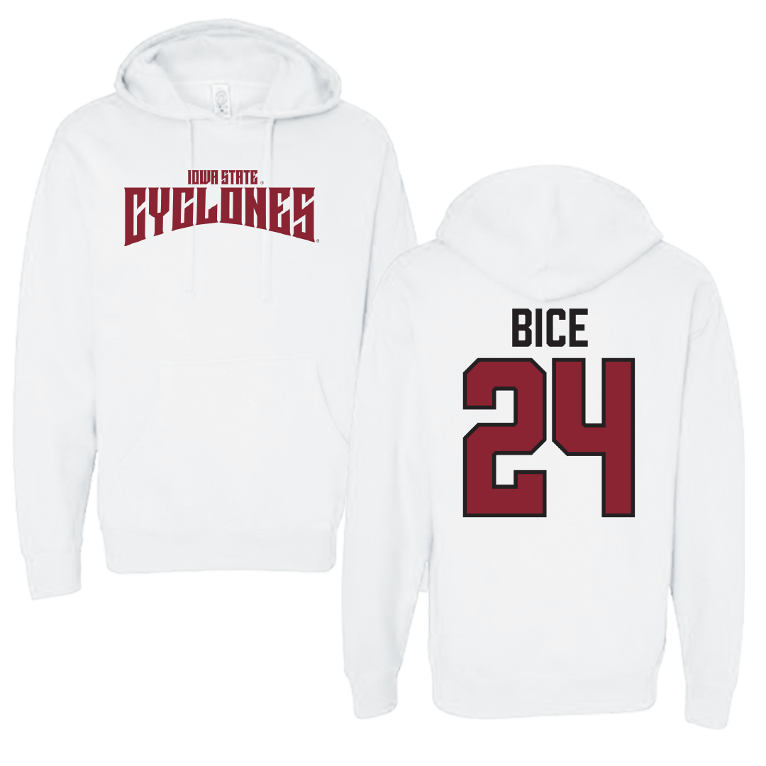 Iowa State University Soccer White Classic Hoodie - #24 Jocelyn Bice