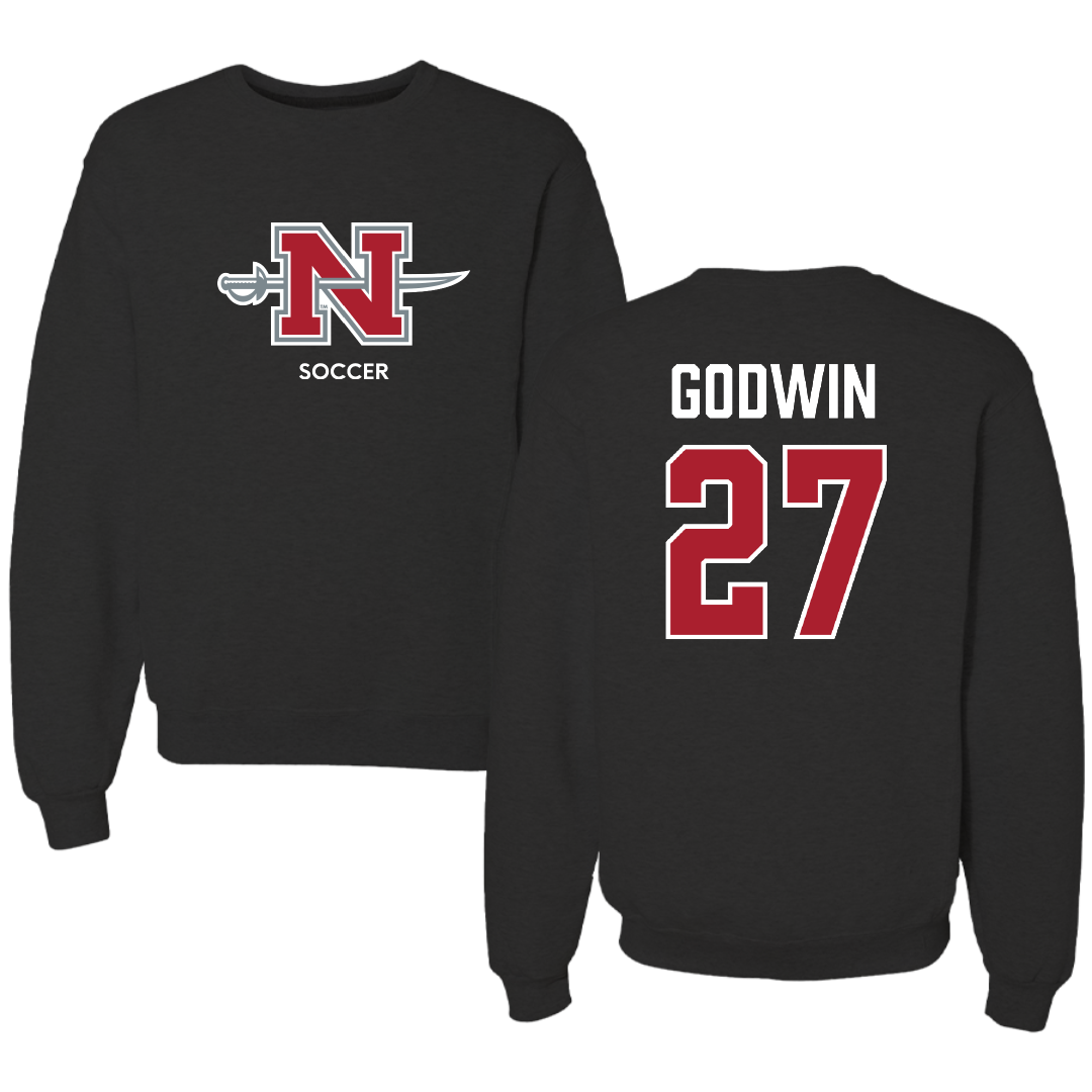 Nicholls State University Soccer (W) Black Mascot Crewneck - #27 Emma Godwin
