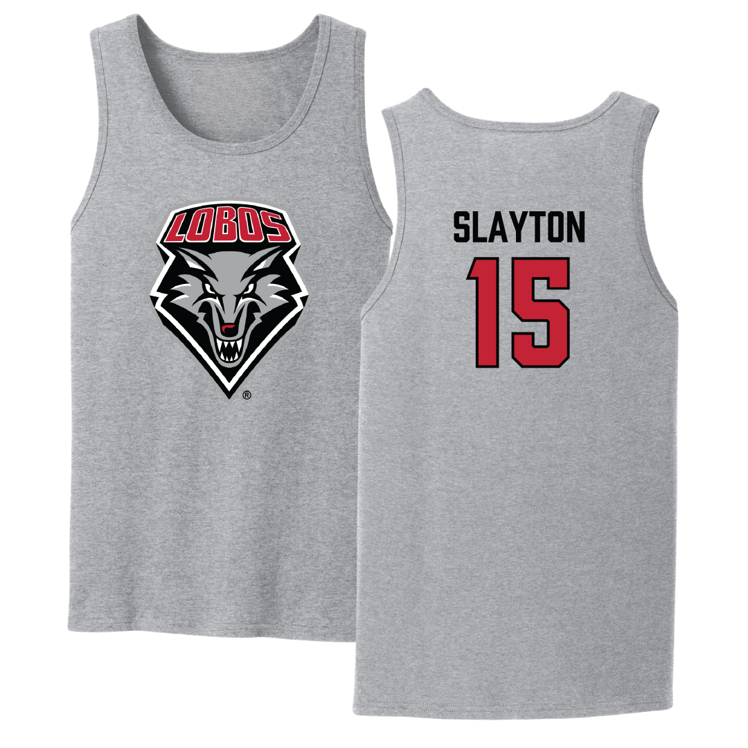 University of New Mexico Football Sport Gray Tank Top - #15 Xavier Slayton