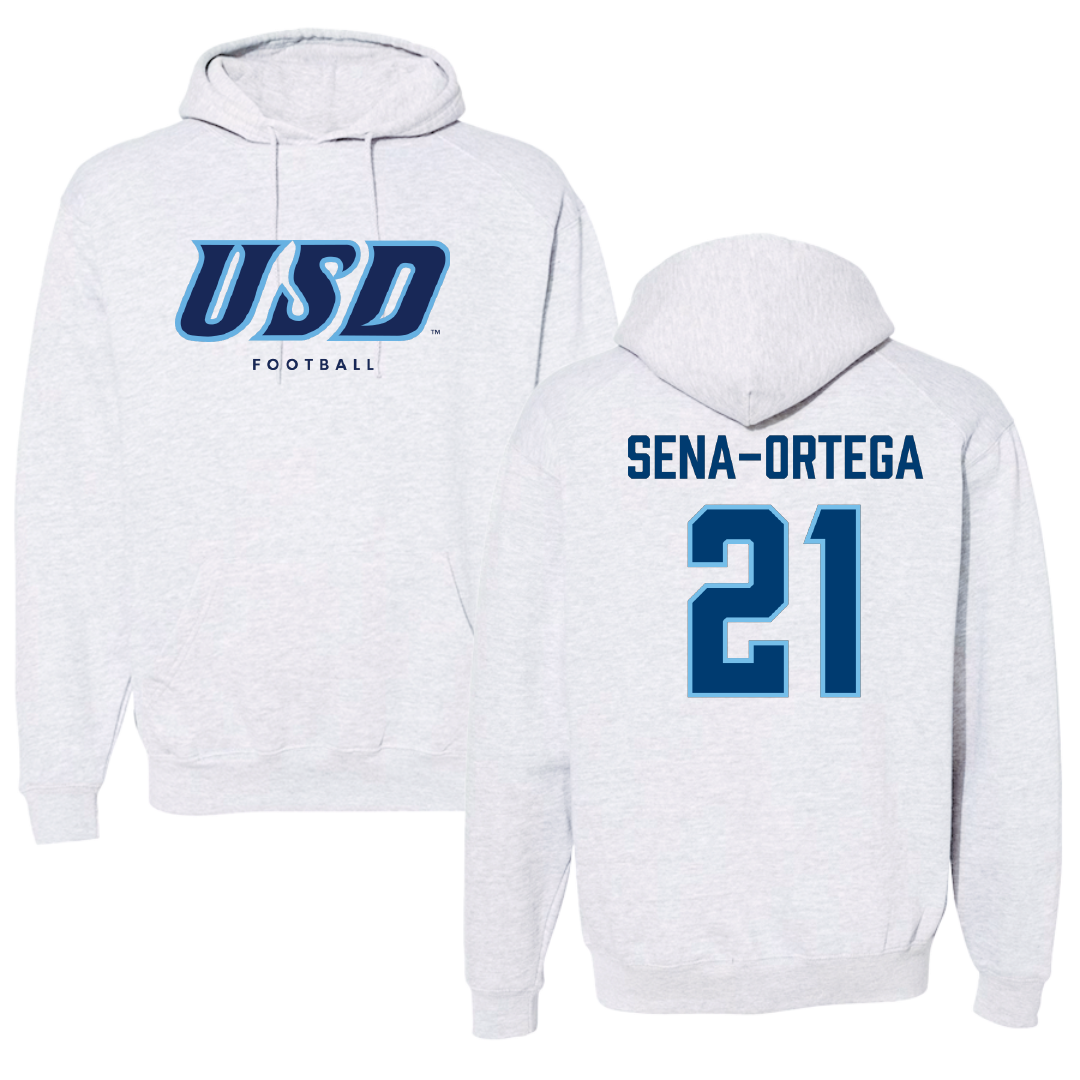 University of San Diego Football Gray Hoodie - #21 Trey Sena-Ortega