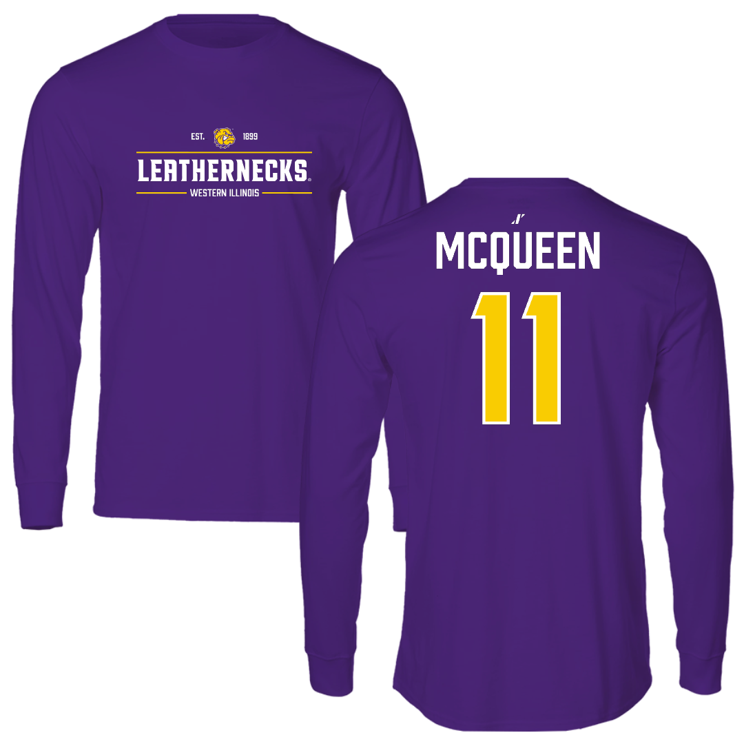 Western Illinois University Softball Purple General Performance Long Sleeve - #11 Tori McQueen