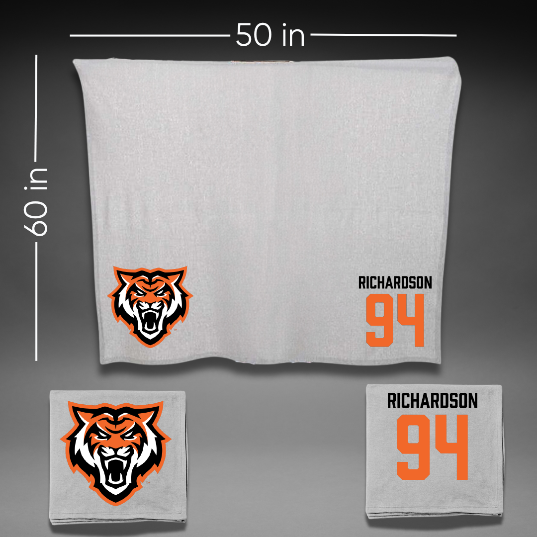 Idaho State University Football Gray Blanket - #94 Malik Richardson