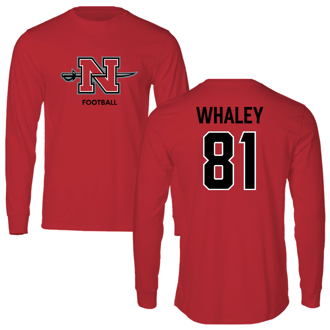 Nicholls State University Football Red Mascot Performance Long Sleeve - #81 Treylin Whaley