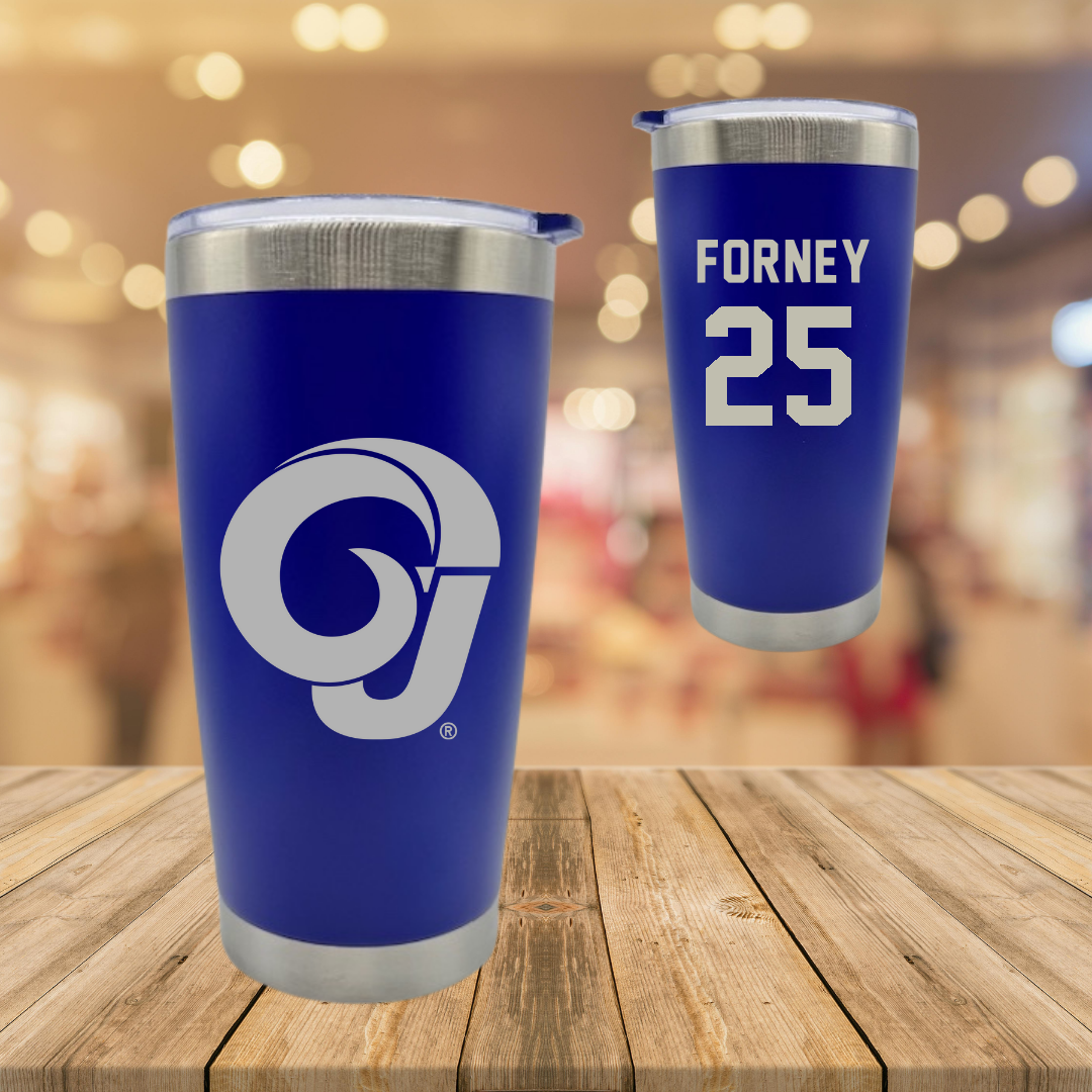 Angelo State University Softball Blue Stainless Steel Tumbler - #25 Kylie Forney