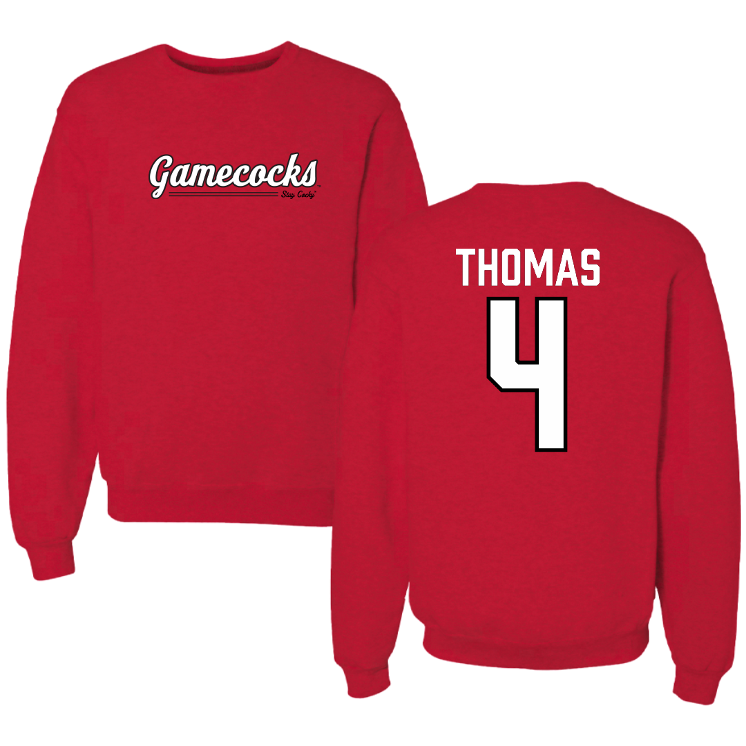 Jacksonville State University Baseball Red General Crewneck - #4 Kenskey Thomas