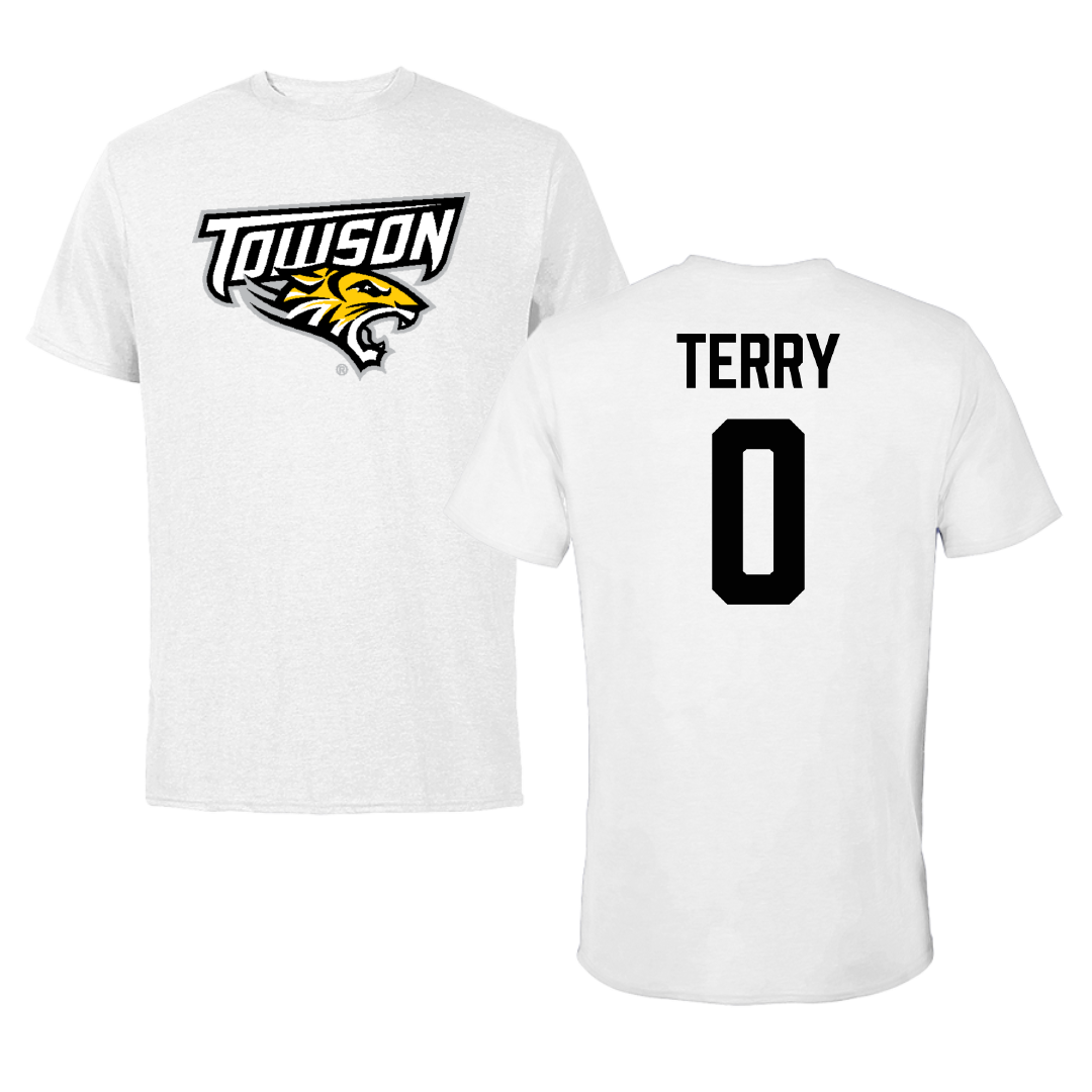Towson University Football White Tee - #0 Xavier Terry