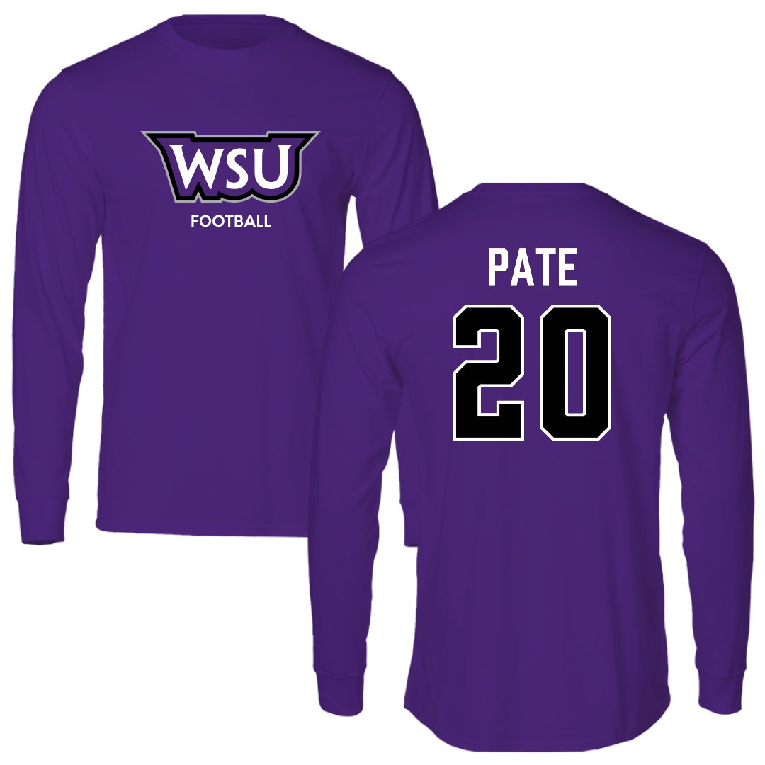 Weber State University Football Purple Long Sleeve - #20 Montae Pate