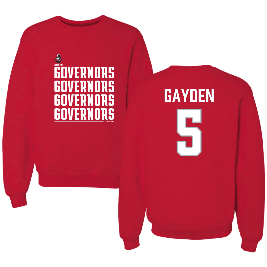 Austin Peay State University Football Red General Crewneck - #5 Tae Gayden
