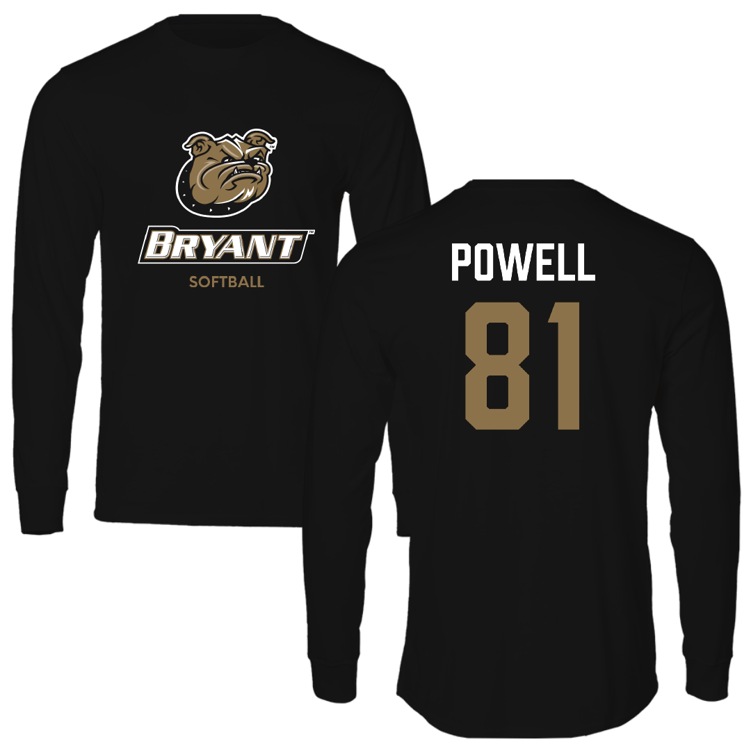 Bryant University Softball Black Performance Long Sleeve - #81 Lexi Powell