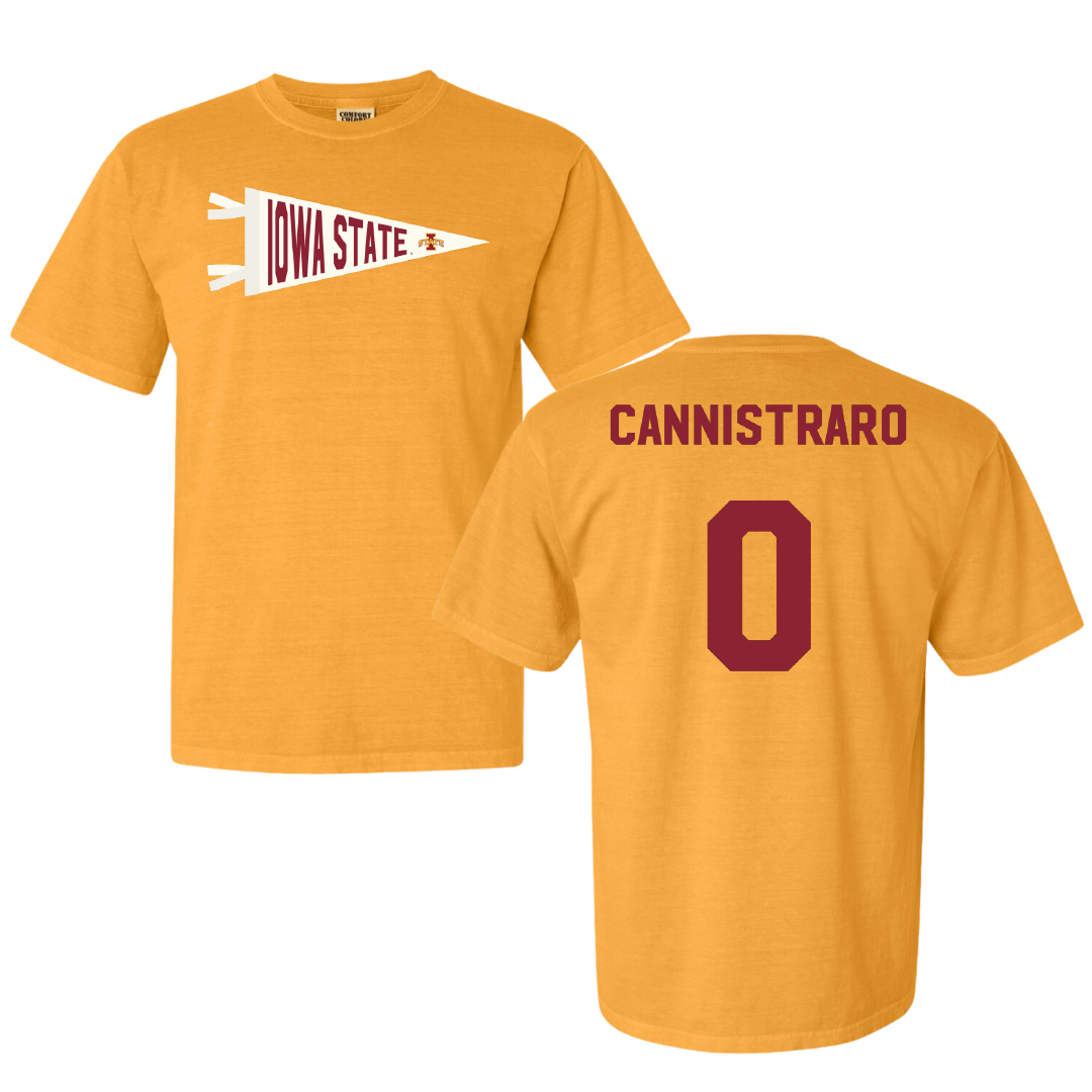 Iowa State University Soccer Gold Pennant Comfort Colors Tee - #0 Kasey Cannistraro