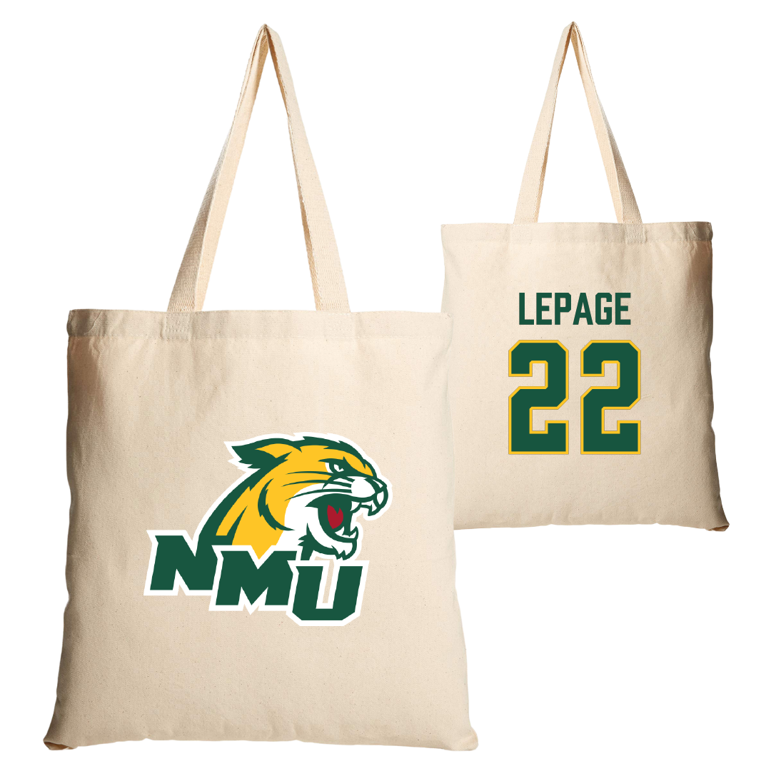 Northern Michigan University Basketball Tan Canvas Tote Bag - #22 Cooper LePage