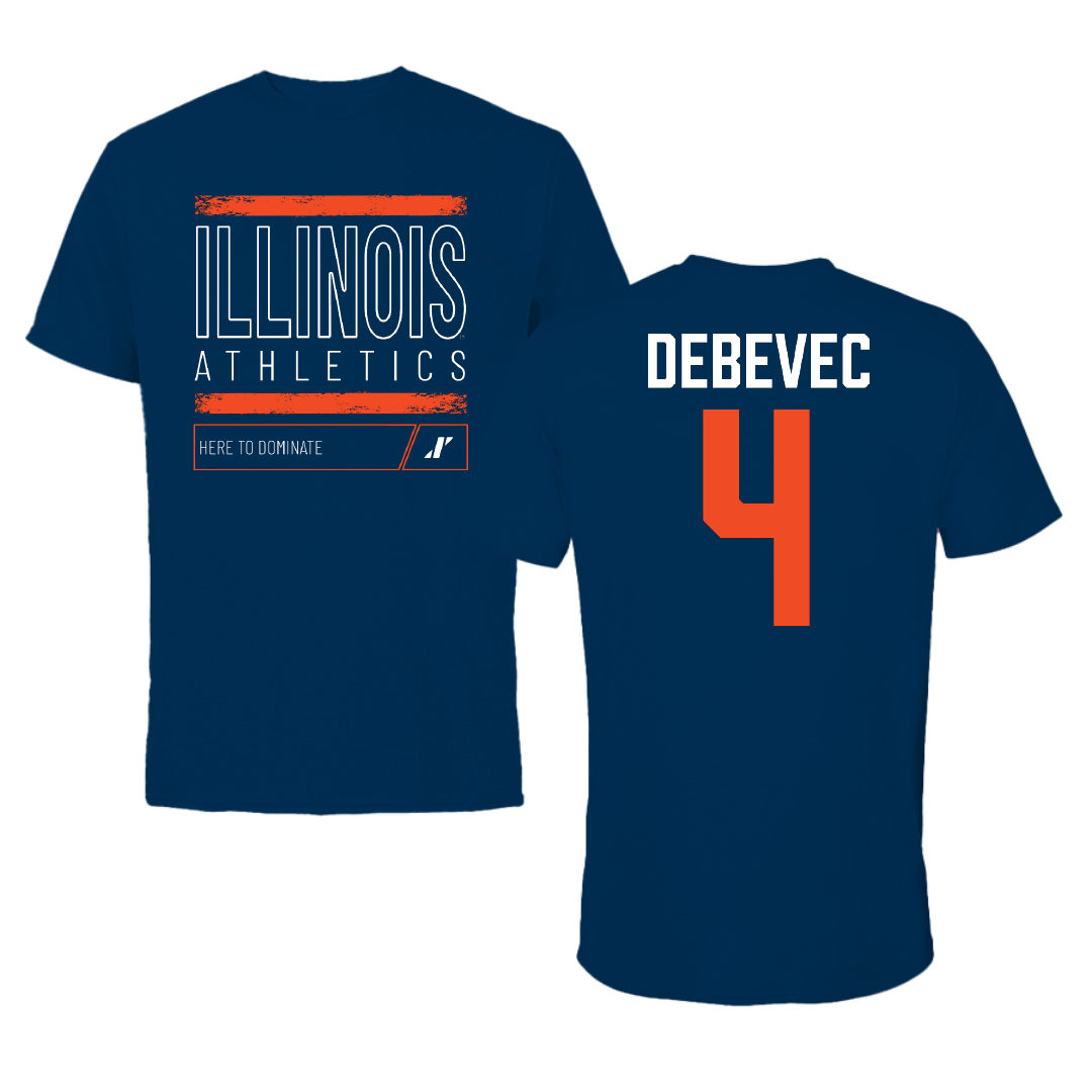 University of Illinois Softball Navy Dominate Tee - #4 Gabby Debevec