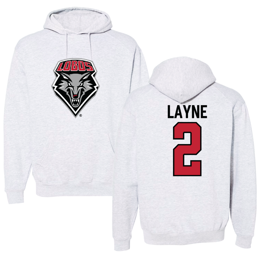 University of New Mexico Football Light Gray Hoodie - #2 Jack Layne