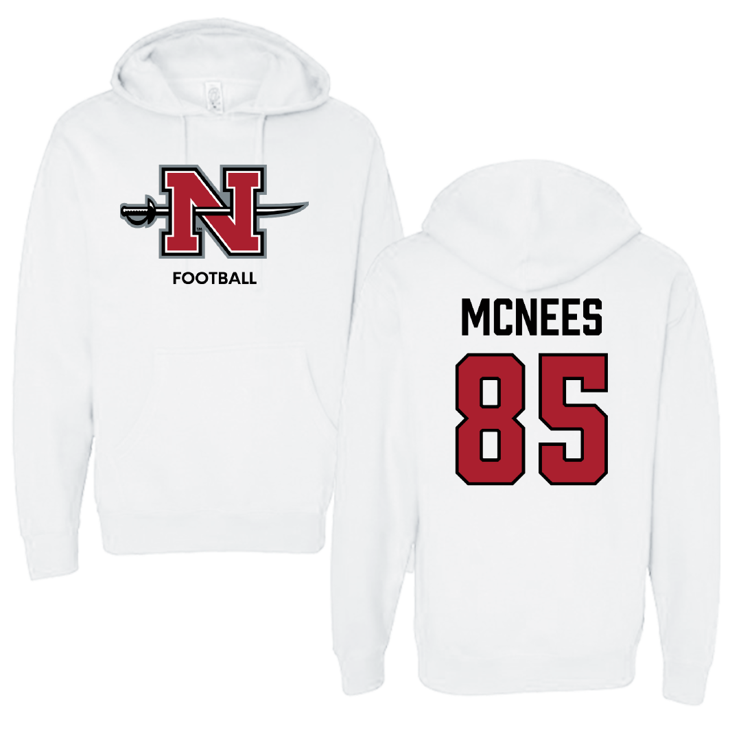 Nicholls State University Football White Hoodie - #85 Christian Mcnees