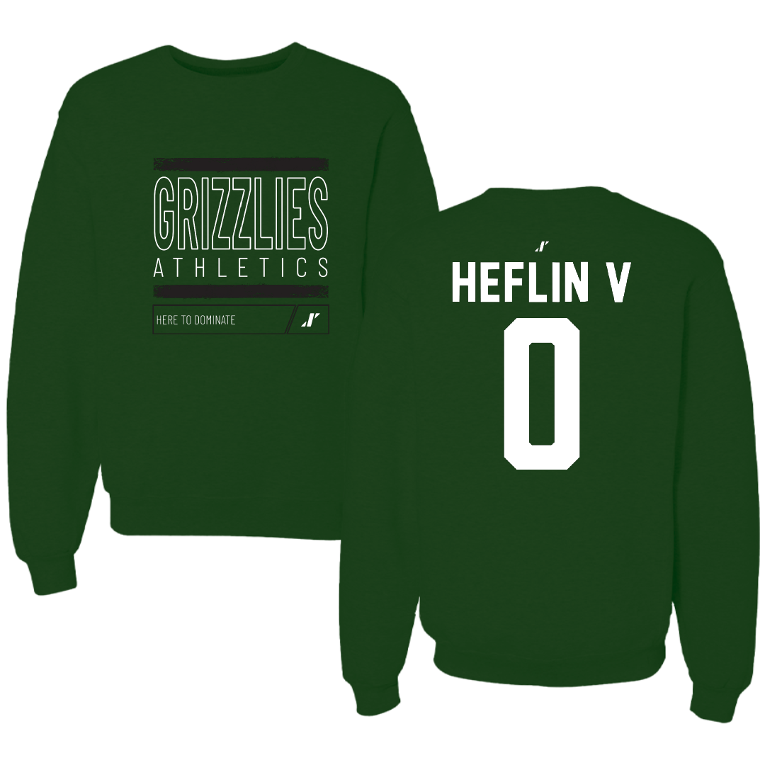 Adams State University Basketball Forest Green Dominate Crewneck - #0 Robert Heflin V