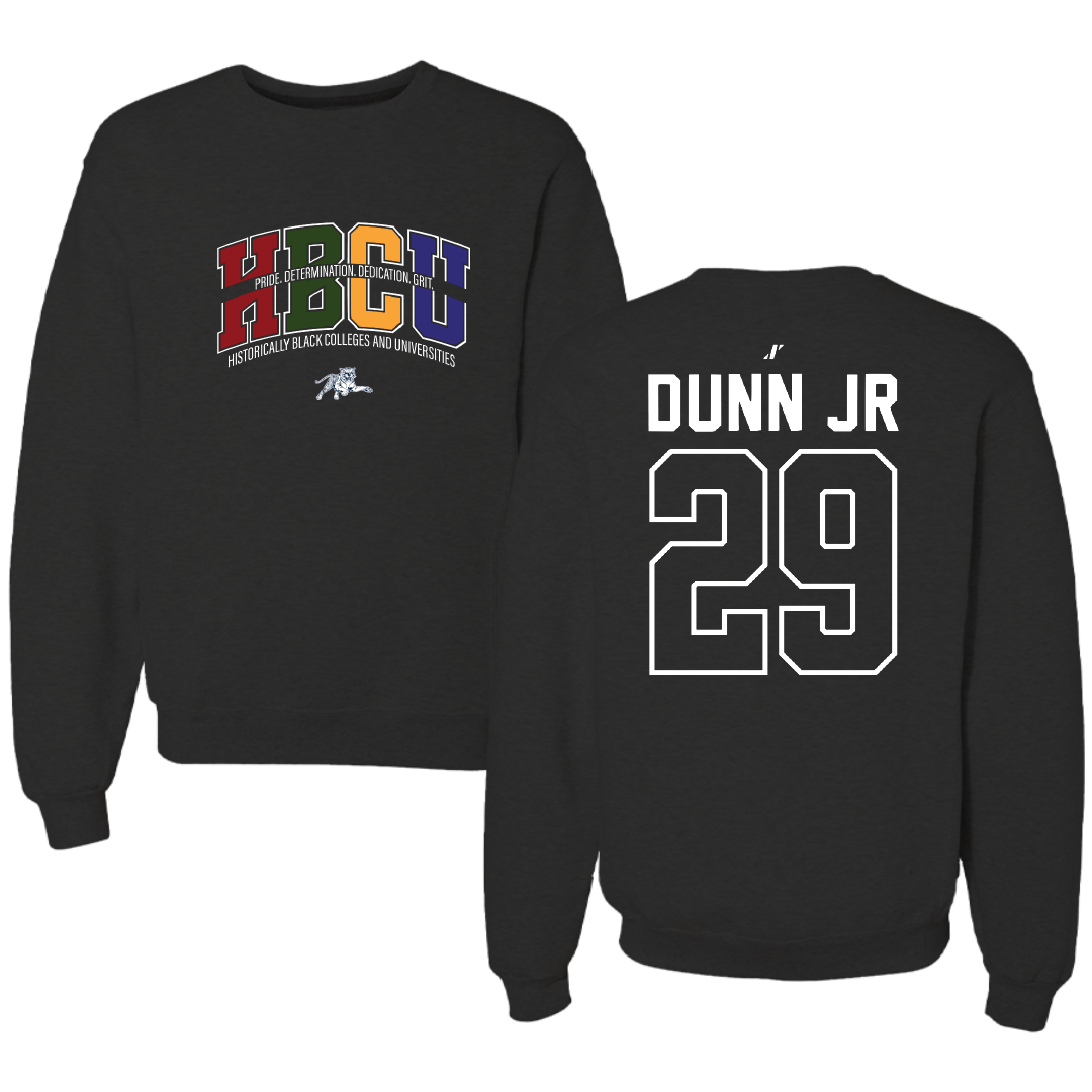 Jackson State University Football Black HBCU Crewneck - #29 Frankie Dunn Jr