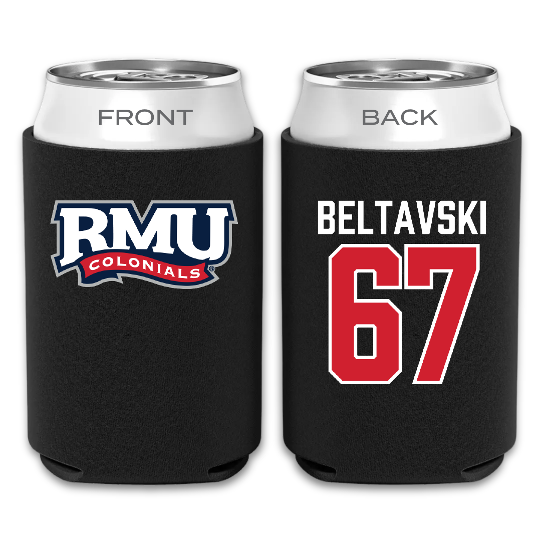 Robert Morris University Football Black Can Cooler - #67 Luke Beltavski