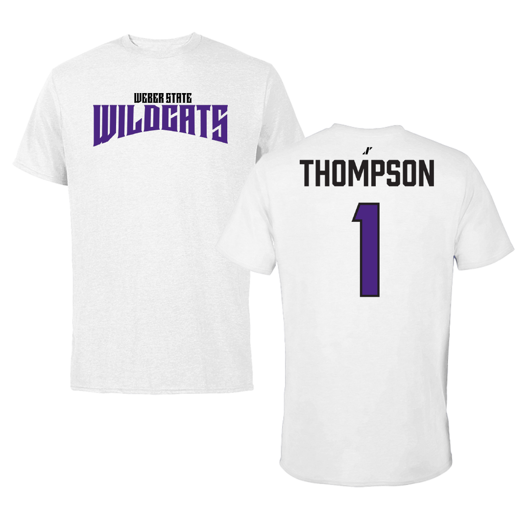 Weber State University Football White Classic Performance Tee - #1 Keahnist Thompson