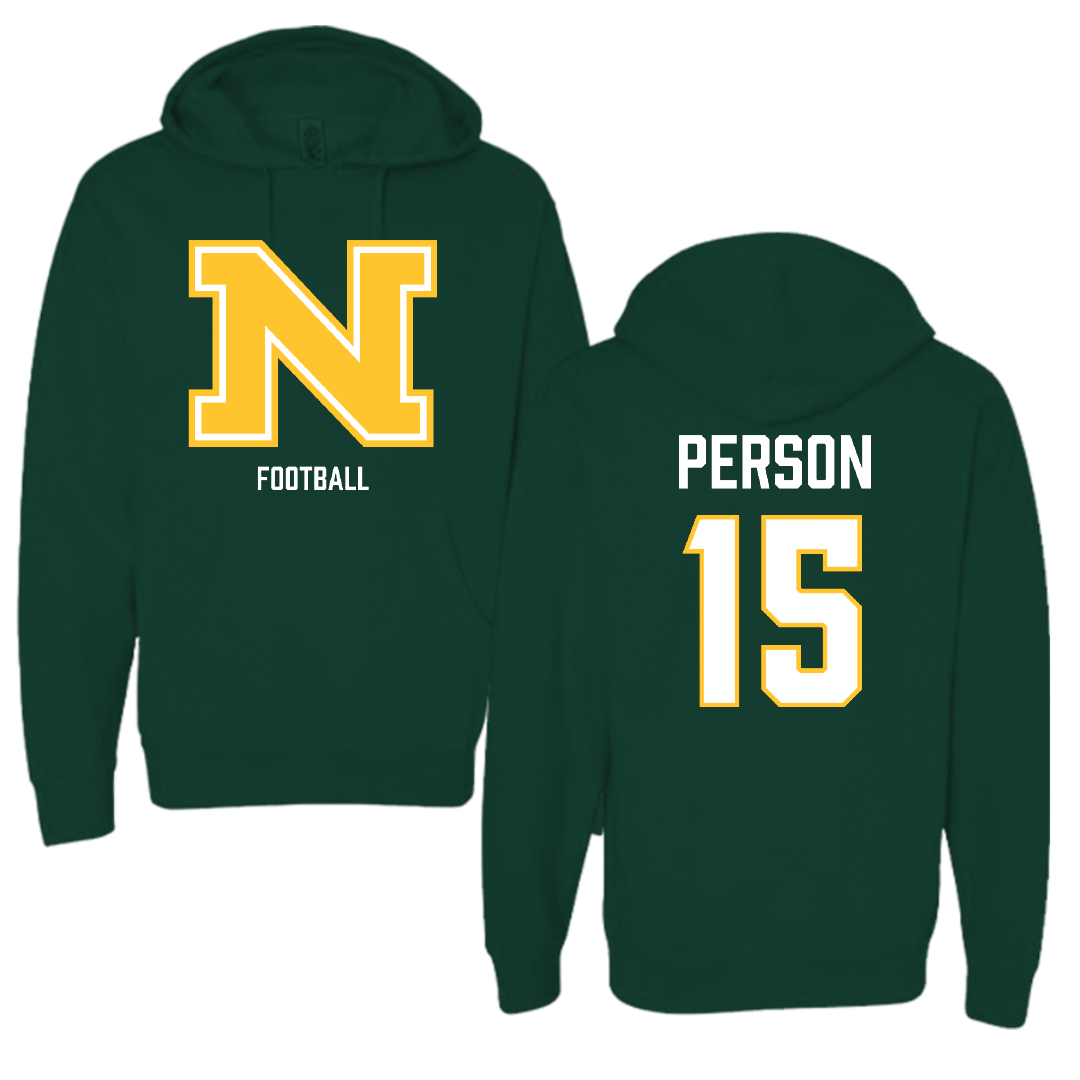 Northern Michigan University Football Forest Green Hoodie - #15 Zach Person