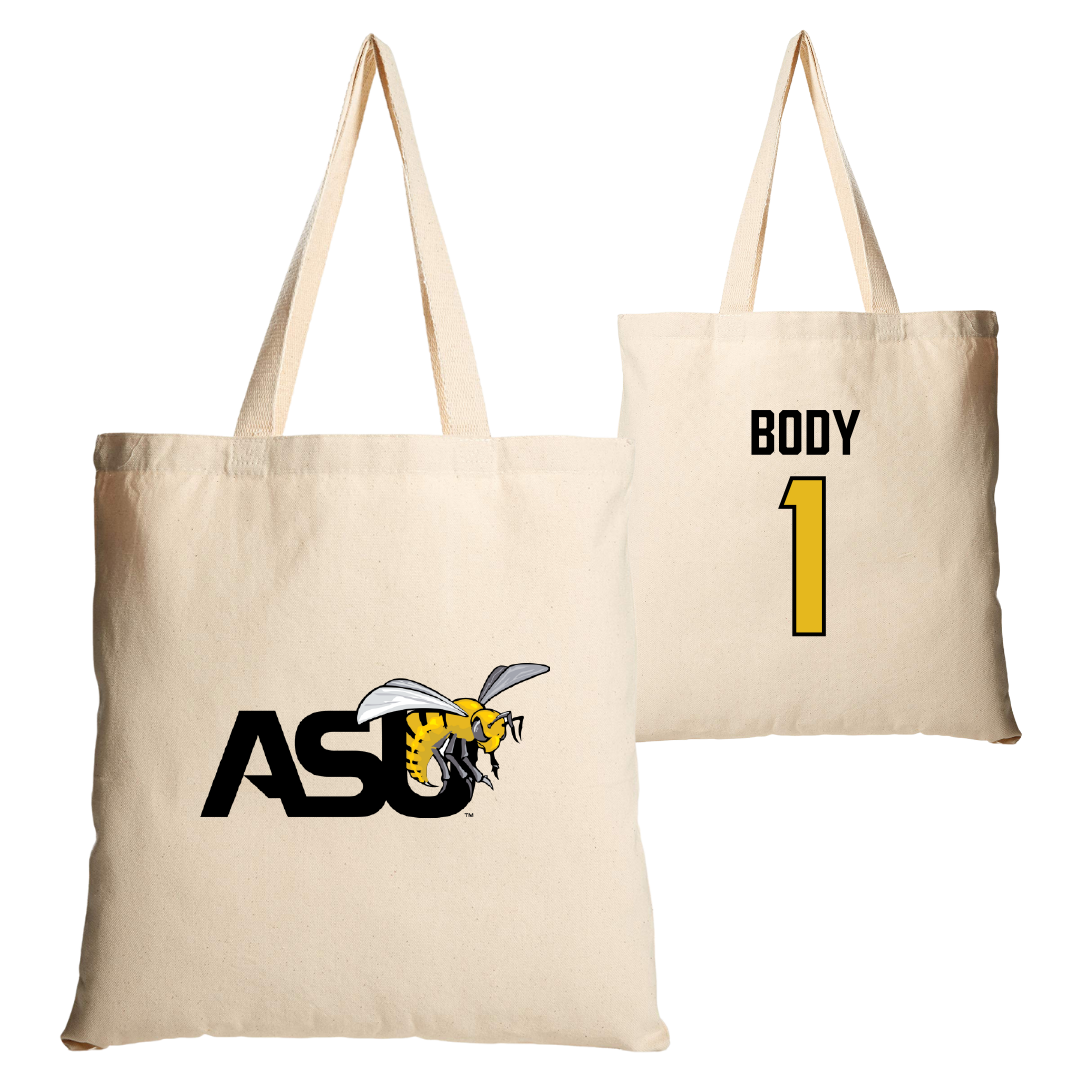 Alabama State University Football Tan Canvas Tote Bag - #1 Andrew Body