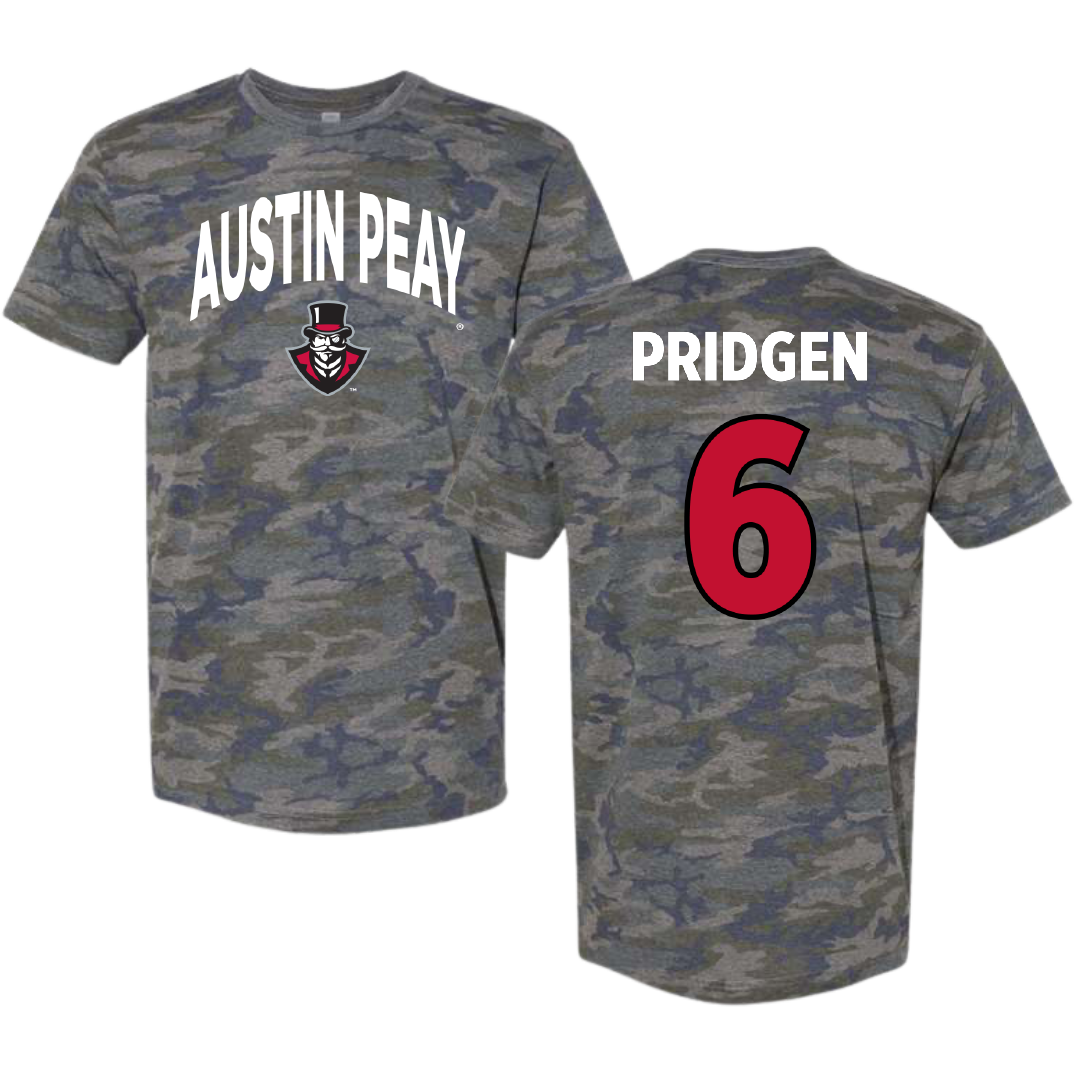 Austin Peay State University Baseball Vintage Camo Tee - #6 Paris Pridgen