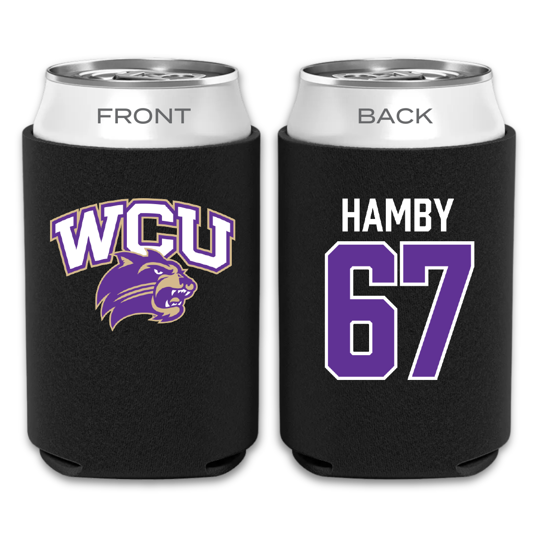 Western Carolina University Football Black Can Cooler - #67 Steven Hamby