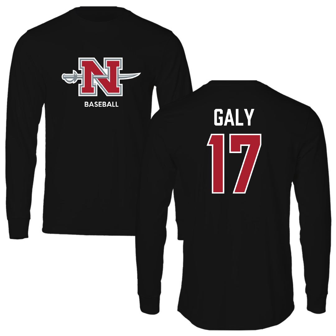 Nicholls State University Baseball Black Mascot Long Sleeve - #17 Gavin Galy