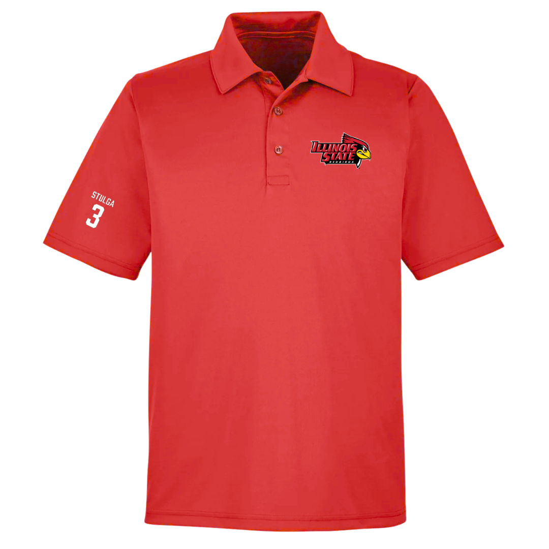 Illinois State University Baseball Red Polo - #3 Luke Stulga