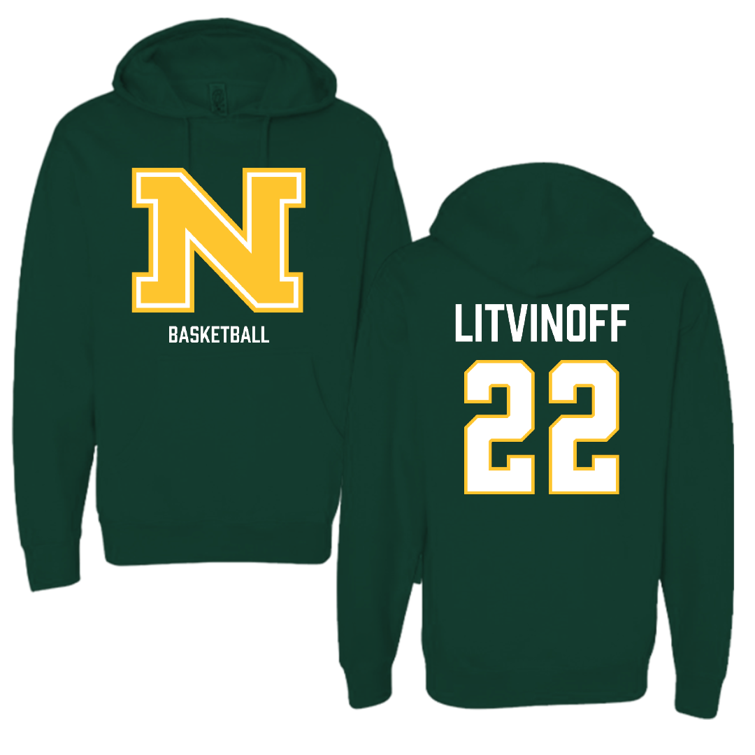 Northern Michigan University Basketball (W) Forest Green Hoodie - #22 Kennedy Litvinoff