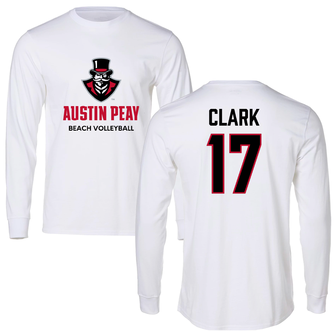 Austin Peay State University Beach Volleyball White Long Sleeve - #17 Anna Kate Clark