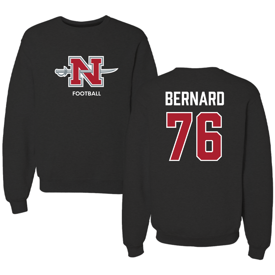 Nicholls State University Football Black Mascot Crewneck - #76 Ryan Bernard
