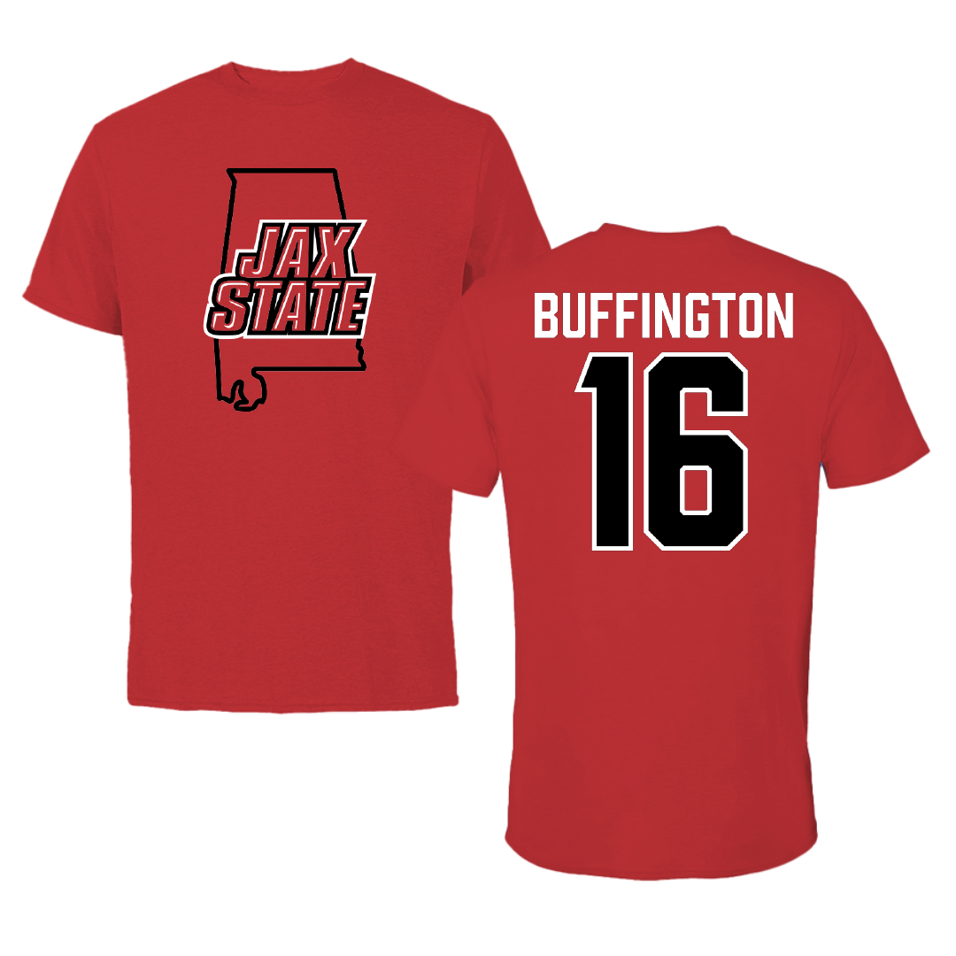 Jacksonville State University Softball Red State Tee - #16 Hannah Buffington