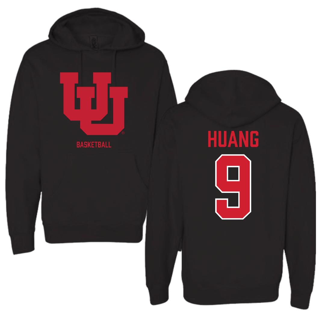 University of Utah Basketball (M) Black Block Hoodie - #9 Jerry Huang
