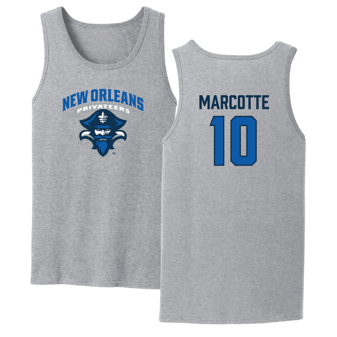 University of New Orleans Baseball Sport Gray Tank Top - #10 Riley Marcotte