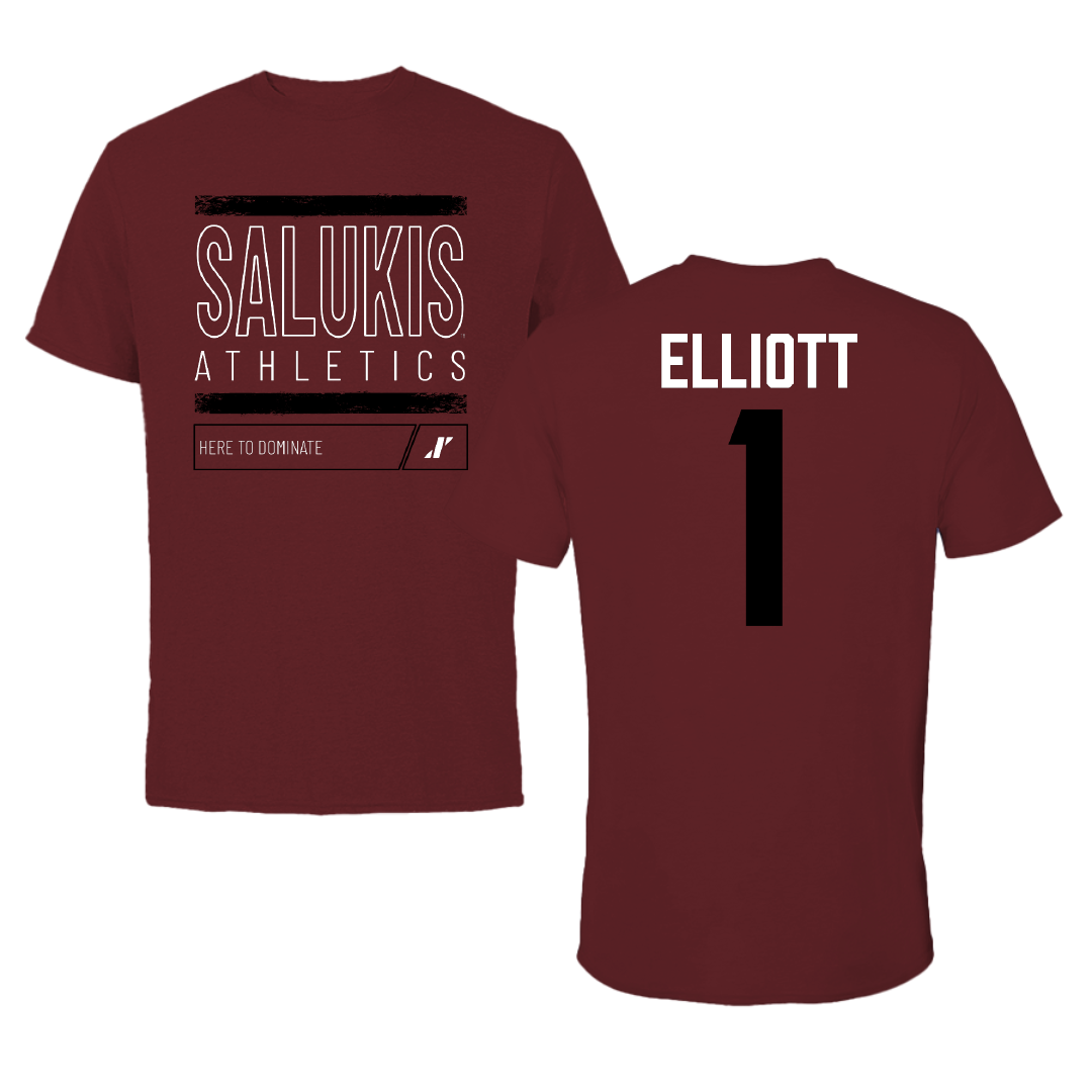 Southern Illinois University at Carbondale Football Maroon Dominate Performance Tee - #1 Romeir Elliott