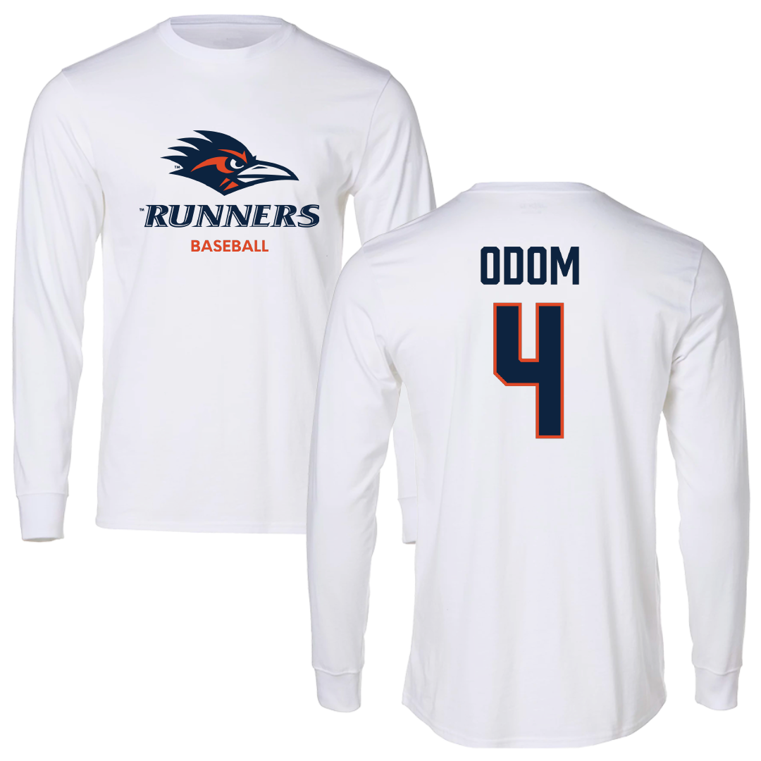 University of Texas at San Antonio Baseball White Long Sleeve - #4 Tye Odom
