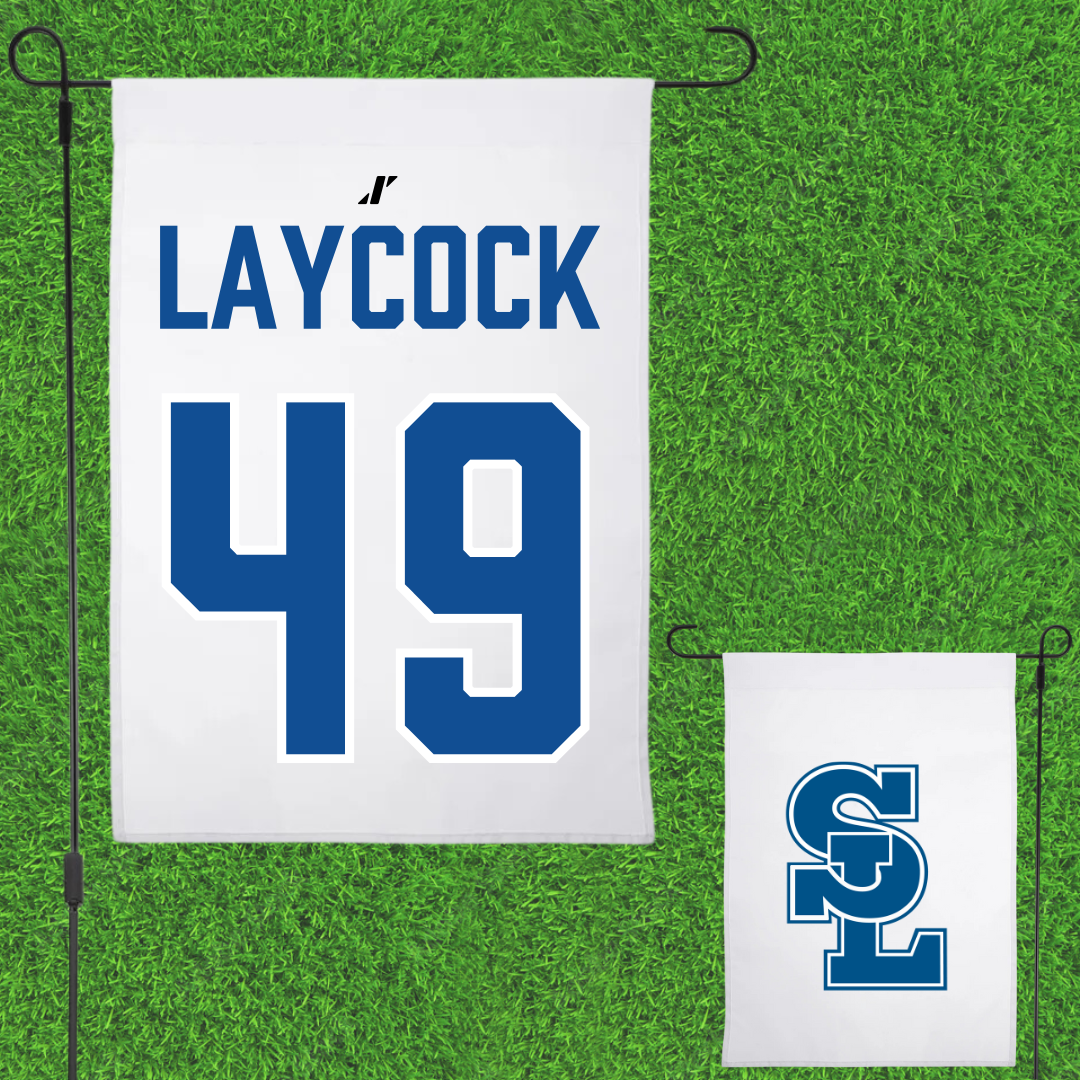 Salt Lake Community College Baseball White Garden Flag - #49 Austin Laycock
