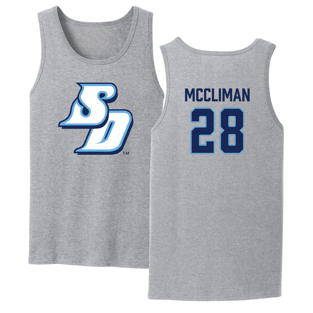 University of San Diego Softball Sport Gray Tank Top - #28 Natalie McCliman