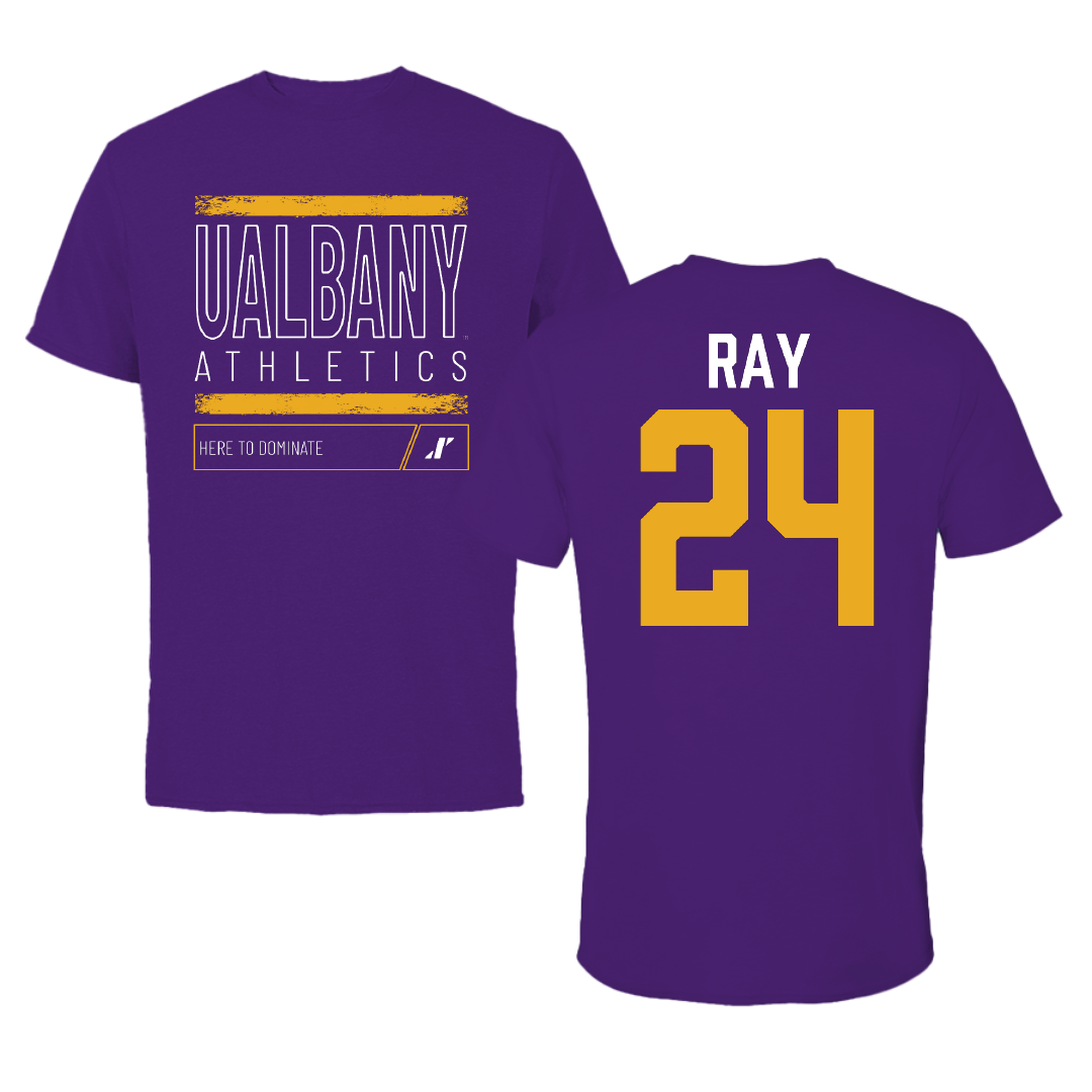 University at Albany Basketball Purple Dominate Tee - #24 Abby Ray