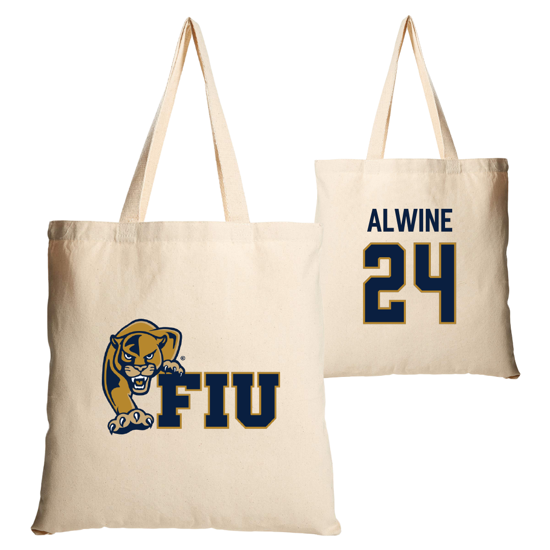 Florida International University Baseball Tan Canvas Tote Bag - #24 Evan Alwine