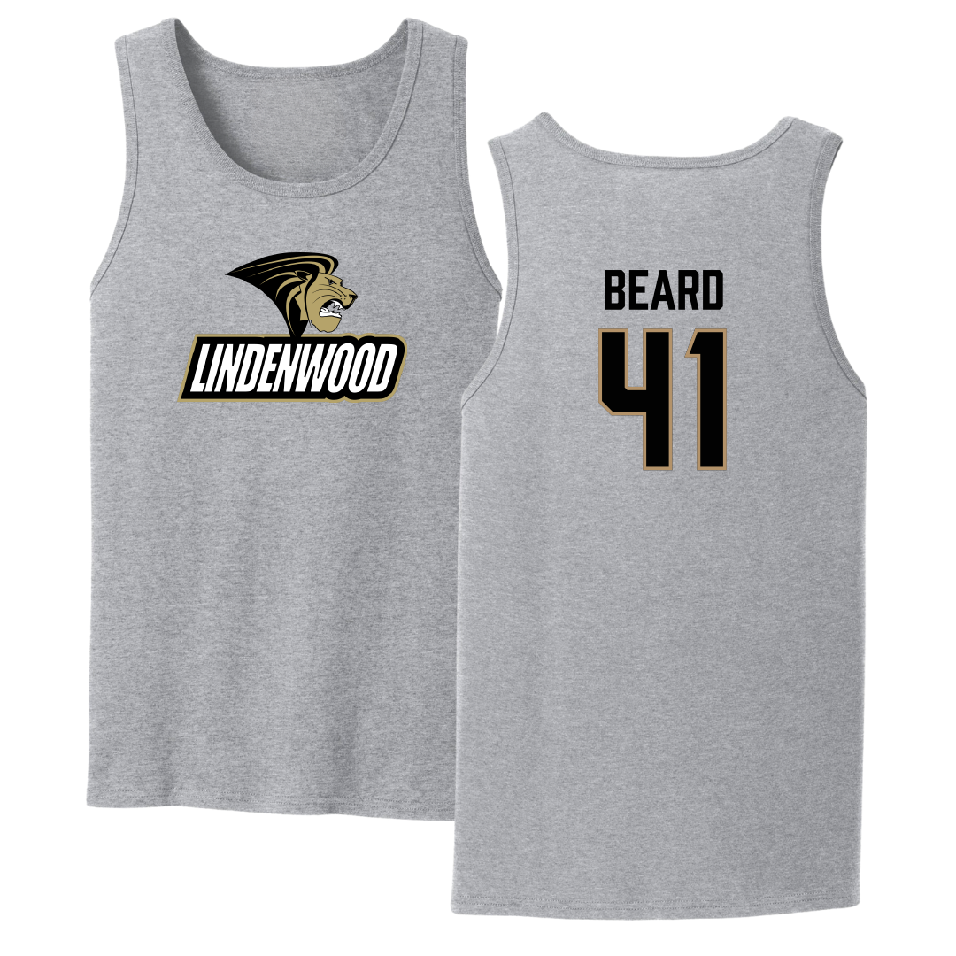 Lindenwood University Football Sport Gray Tank Top - #41 Ethan Beard