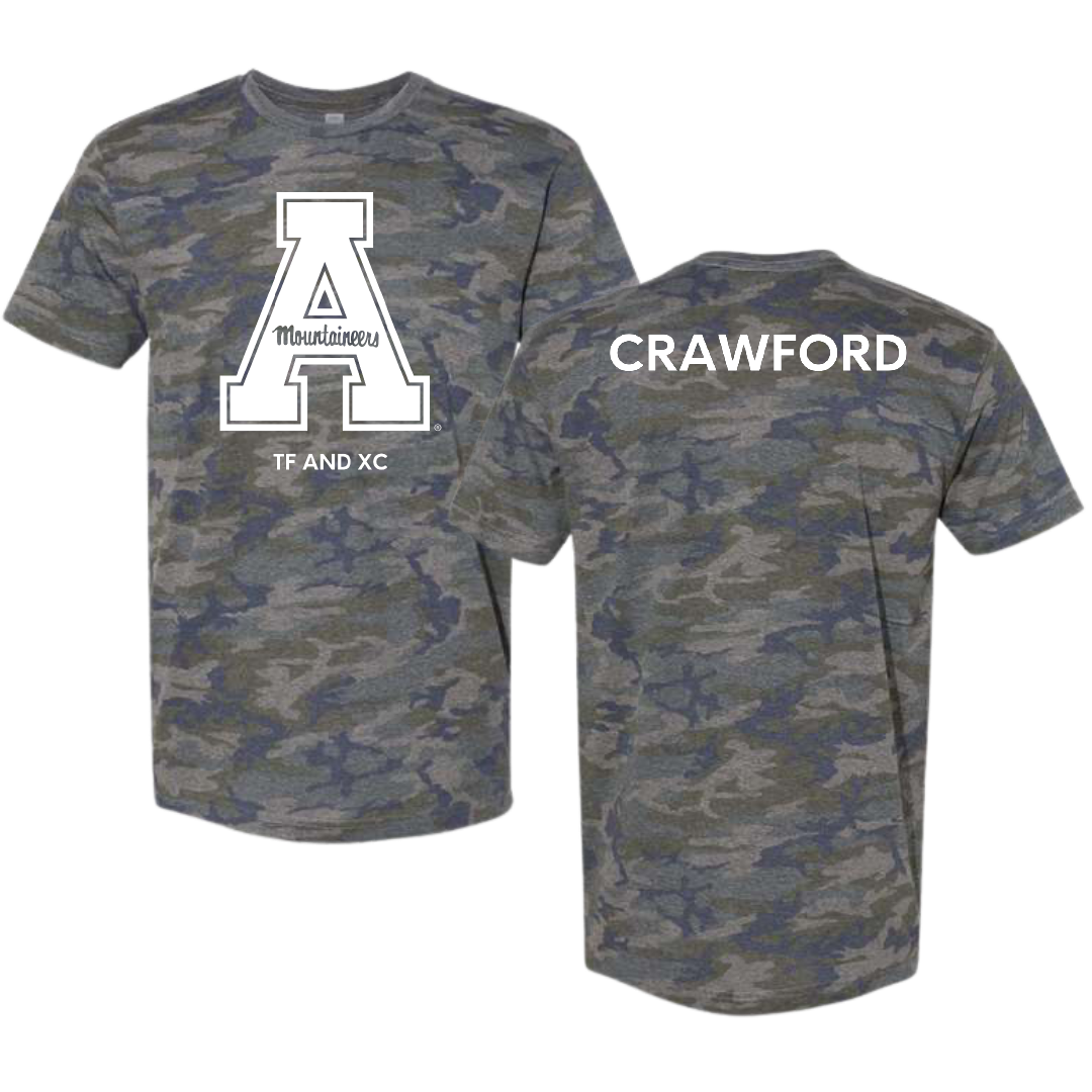 Appalachian State University TF and XC Vintage Camo Tee - Deuce Crawford