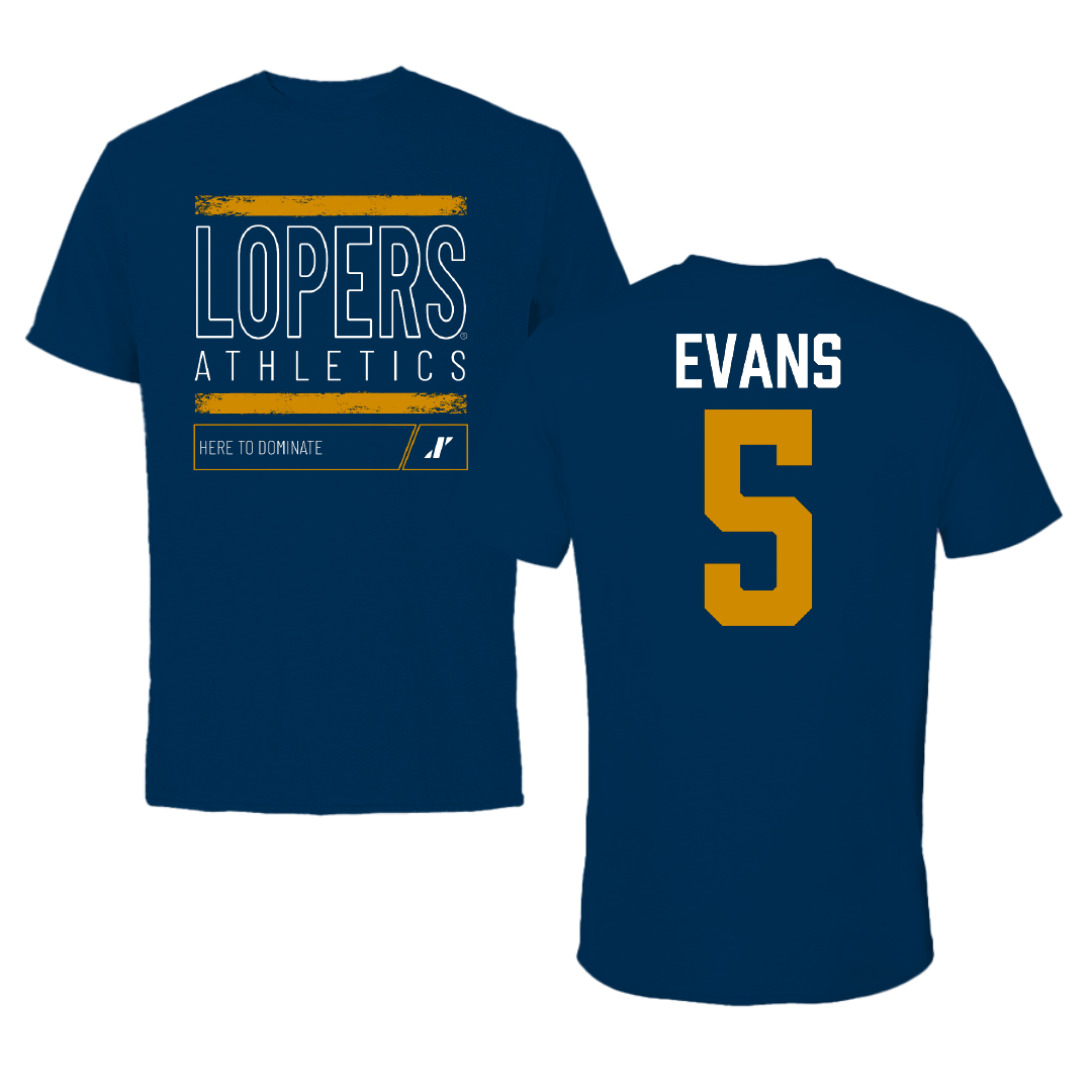 University of Nebraska at Kearney Basketball Navy Dominate Performance Tee - #5 Sean Evans