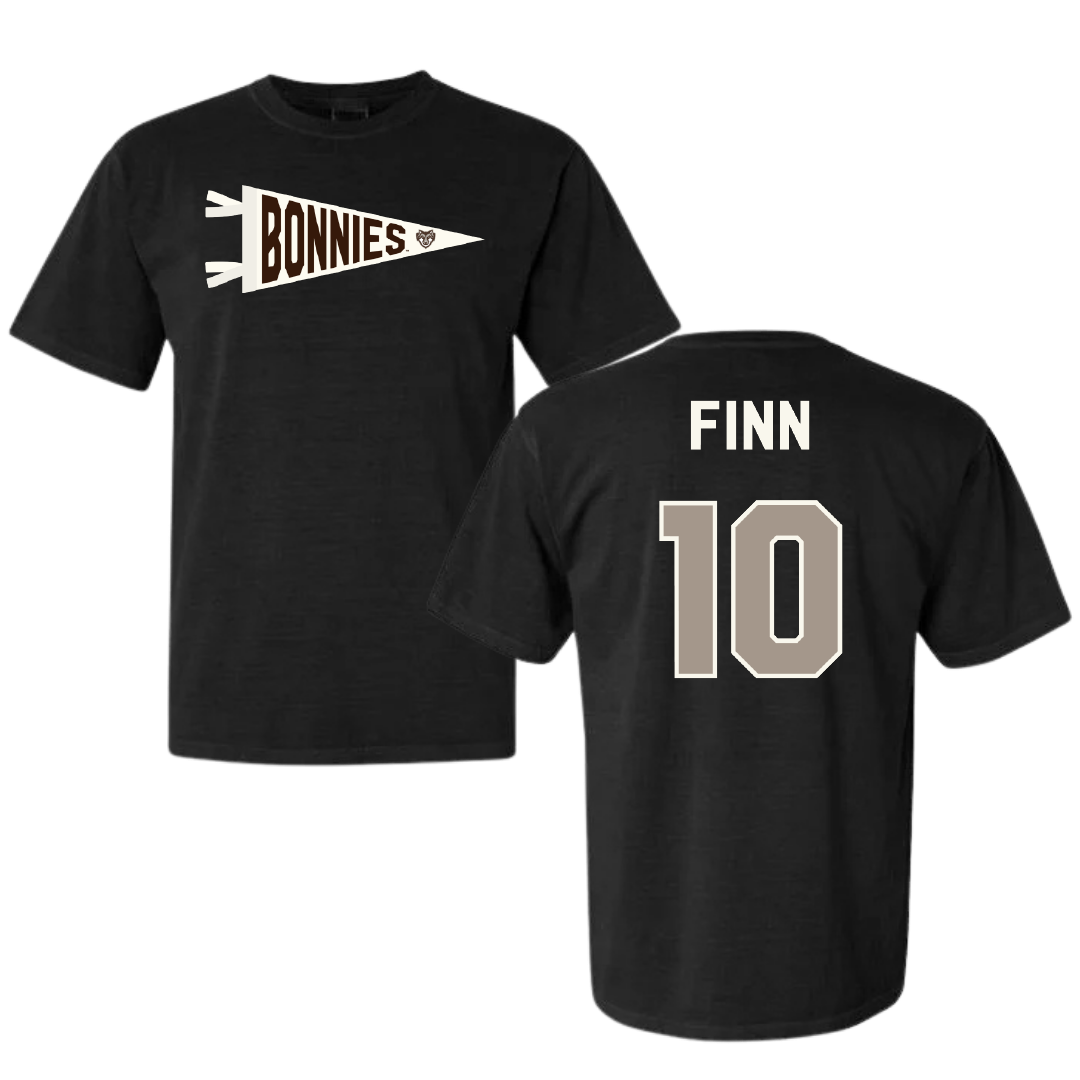 St. Bonaventure University Baseball Black Pennant Comfort Colors Tee - #10 Bobby Finn