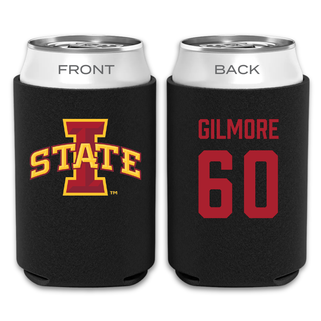 Iowa State University Football Black Can Cooler - #60 Aidan Gilmore