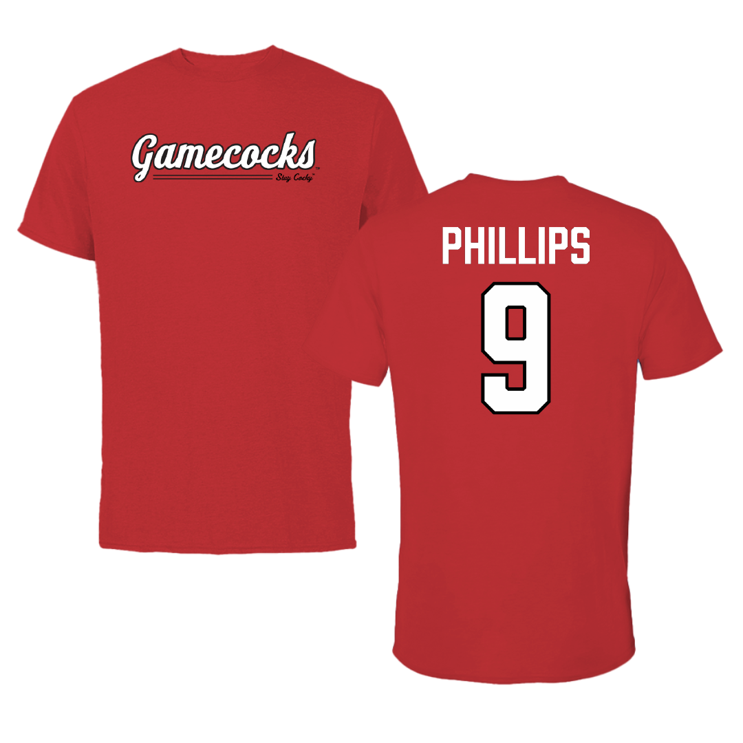 Jacksonville State University Softball Red General Performance Tee - #9 Ashley Phillips